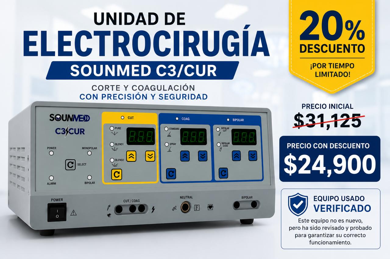 Unidad de Electrocirugía SOUNMED C3-CUR de 300W